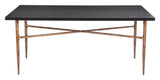 Nida Wood and Steel Black Rectangular Dining Table Dining Tables LOOMLAN By Zuo Modern