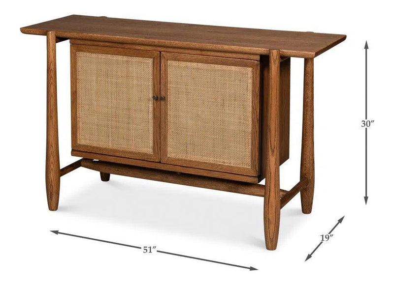 Nido Natural Wood 2 Door Rattan Sideboard Sideboards LOOMLAN By Sarreid