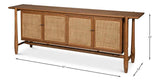 Nido Natural Wood 4 Door Rattan Sideboard Sideboards LOOMLAN By Sarreid