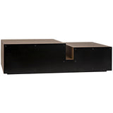 Nido Wood and Black Steel Rectangle Coffee Table Coffee Tables LOOMLAN By Noir