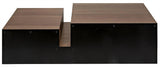 Nido Wood and Black Steel Rectangle Coffee Table Coffee Tables LOOMLAN By Noir