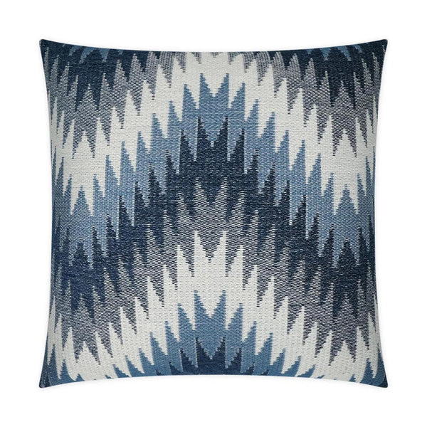 Nigel Ocean Chevron Blue Navy Large Throw Pillow With Insert Throw Pillows LOOMLAN By D.V. Kap