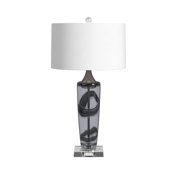 Nikola Glass Grey Table Lamp Table Lamps LOOMLAN By Bassett Mirror