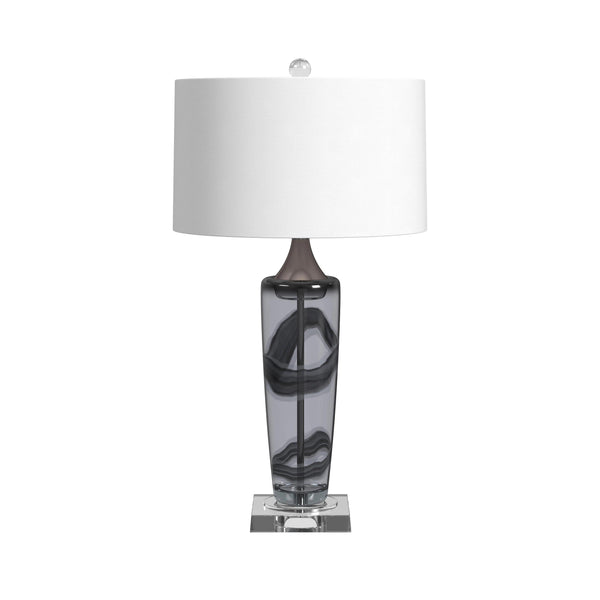 Nikola Glass Grey Table Lamp Table Lamps LOOMLAN By Bassett Mirror