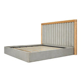 Nina Upholstered Grey Bed Stain Resistant Beds LOOMLAN By Moe's Home