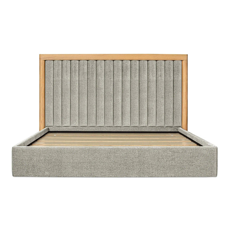 Nina Upholstered Grey Bed Stain Resistant Beds LOOMLAN By Moe's Home