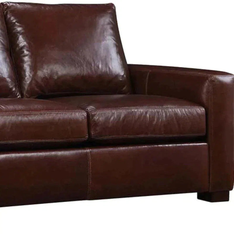 No Regrets Top Grain Leather Couch High Back Made In the USA Sofas & Loveseats LOOMLAN By Uptown Sebastian