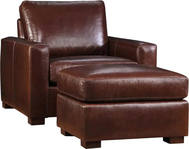 No Regrets Top Grain Leather Couch High Back Made In the USA Sofas & Loveseats LOOMLAN By Uptown Sebastian