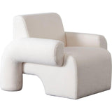 Noa Accent Chair in Ivory Sherpa Fabric Club Chairs LOOMLAN By Diamond Sofa