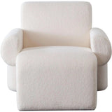 Noa Accent Chair in Ivory Sherpa Fabric Club Chairs LOOMLAN By Diamond Sofa