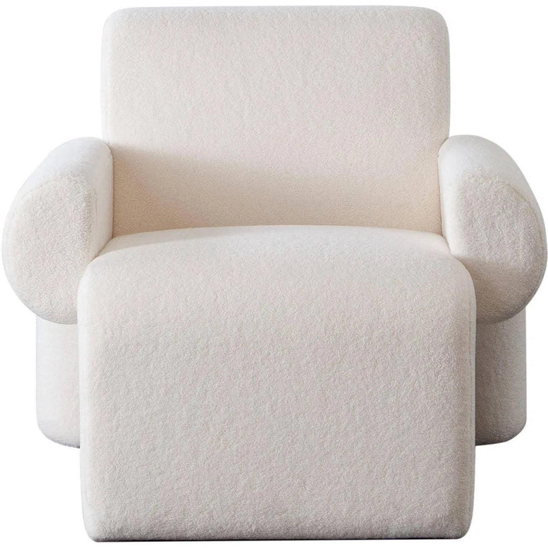 Noa Accent Chair in Ivory Sherpa Fabric Club Chairs LOOMLAN By Diamond Sofa