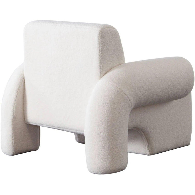 Noa Accent Chair in Ivory Sherpa Fabric Club Chairs LOOMLAN By Diamond Sofa