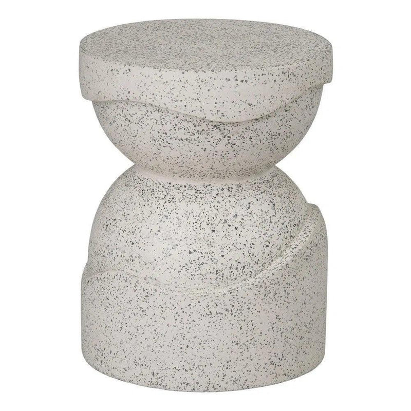 Noah 18 in. Round Terrazzo Garden Stool Outdoor Stools LOOMLAN By Emissary