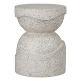 Noah 18 in. Round Terrazzo Garden Stool Outdoor Stools LOOMLAN By Emissary