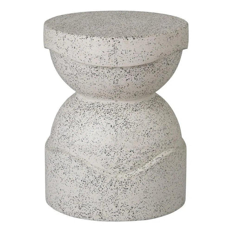 Noah 18 in. Round Terrazzo Garden Stool Outdoor Stools LOOMLAN By Emissary