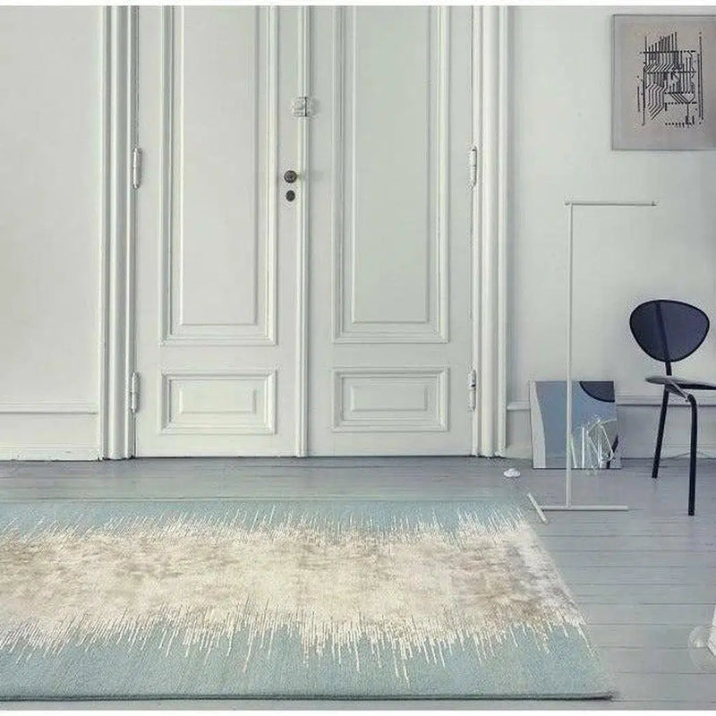 Noam Aqua Blue Beige Brown Handmade Area Rug Area Rugs LOOMLAN By Linie Design