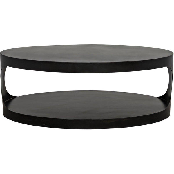 Noir Eclipse Oval Coffee Table With Storage Industrial Steel Coffee Tables LOOMLAN By Noir