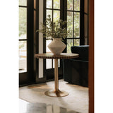 Nomi Wood and Iron Round Brown Cafe Table Coffee Tables LOOMLAN By Moe's Home