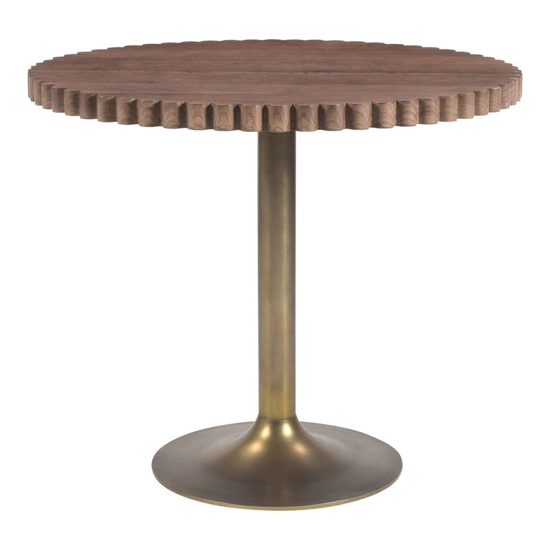 Nomi Wood and Iron Round Brown Cafe Table Coffee Tables LOOMLAN By Moe's Home