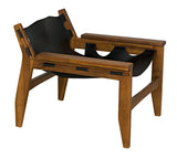 Nomo Chair, Teak with Leather Accent Chairs LOOMLAN By Noir