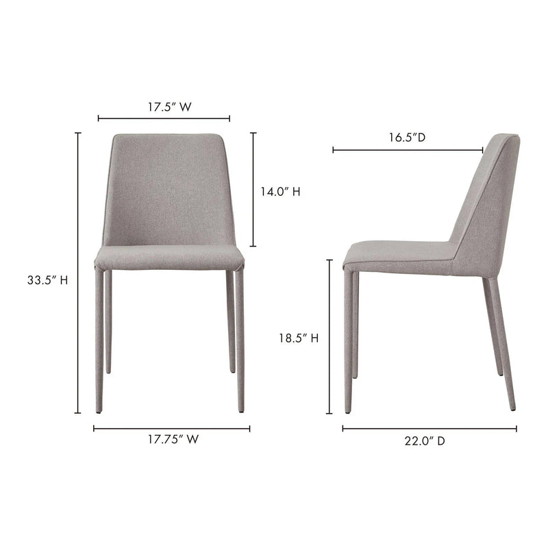 Nora Fabric Grey Dining Chair – Modern Dining Room Furniture Dining Chairs LOOMLAN By Moe's Home