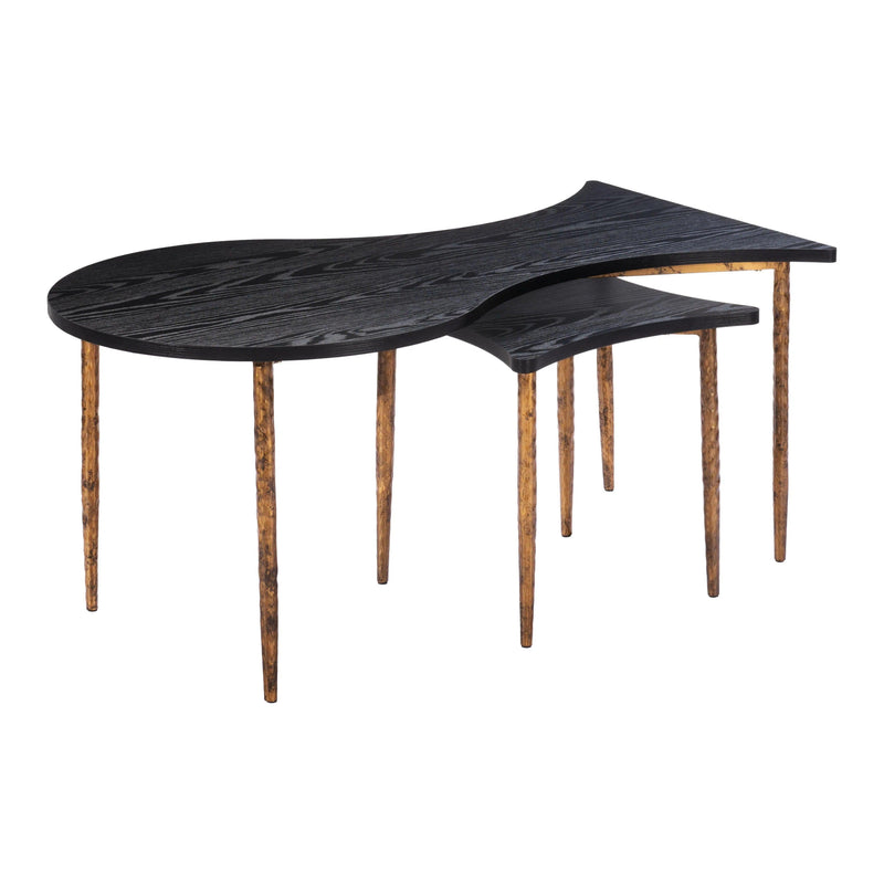 Norden Coffee Table Set (2-Piece) Black & Bronze Coffee Tables LOOMLAN By Zuo Modern