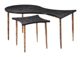 Norden Coffee Table Set (2-Piece) Black & Bronze Coffee Tables LOOMLAN By Zuo Modern