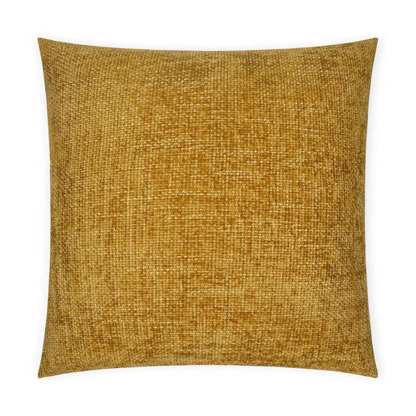 Norse Gold Solid Textured Yellow Gold Large Throw Pillow With Insert Throw Pillows LOOMLAN By D.V. Kap
