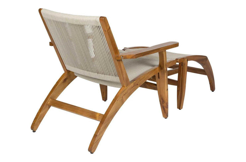 Norway Lounge Chair and Foot Stool Set of Two - Natural Outdoor Lounge Chairs Outdoor Lounge Chairs LOOMLAN By Seasonal Living