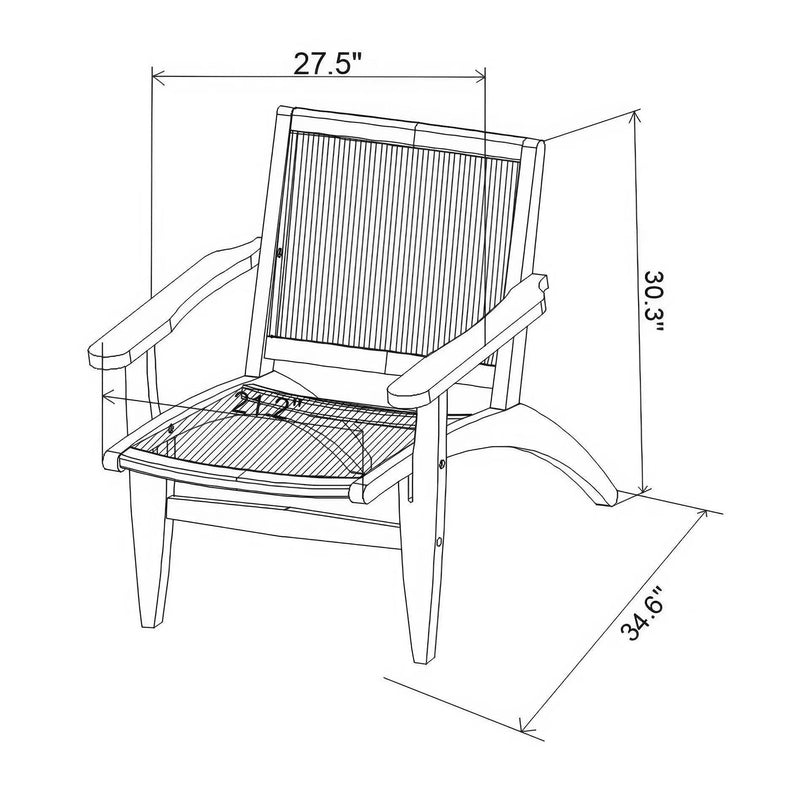 Norway Lounge Chair and Foot Stool Set of Two - Natural Outdoor Lounge Chairs Outdoor Lounge Chairs LOOMLAN By Seasonal Living