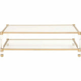 Nouveau Coffee Table With Shelves Brass Lucite Glass Coffee Tables LOOMLAN By Essentials For Living