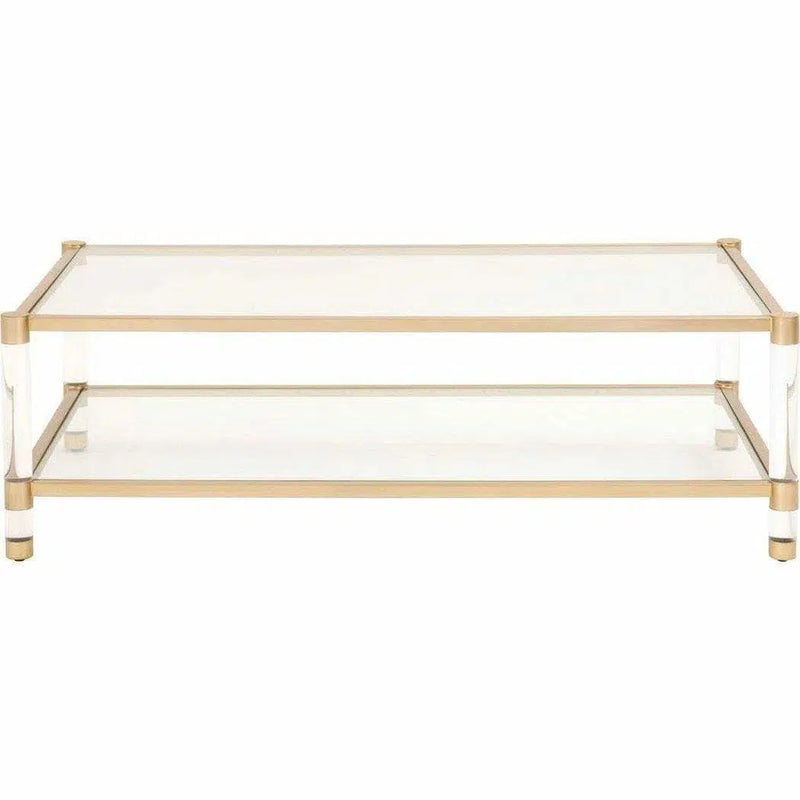 Nouveau Coffee Table With Shelves Brass Lucite Glass Coffee Tables LOOMLAN By Essentials For Living