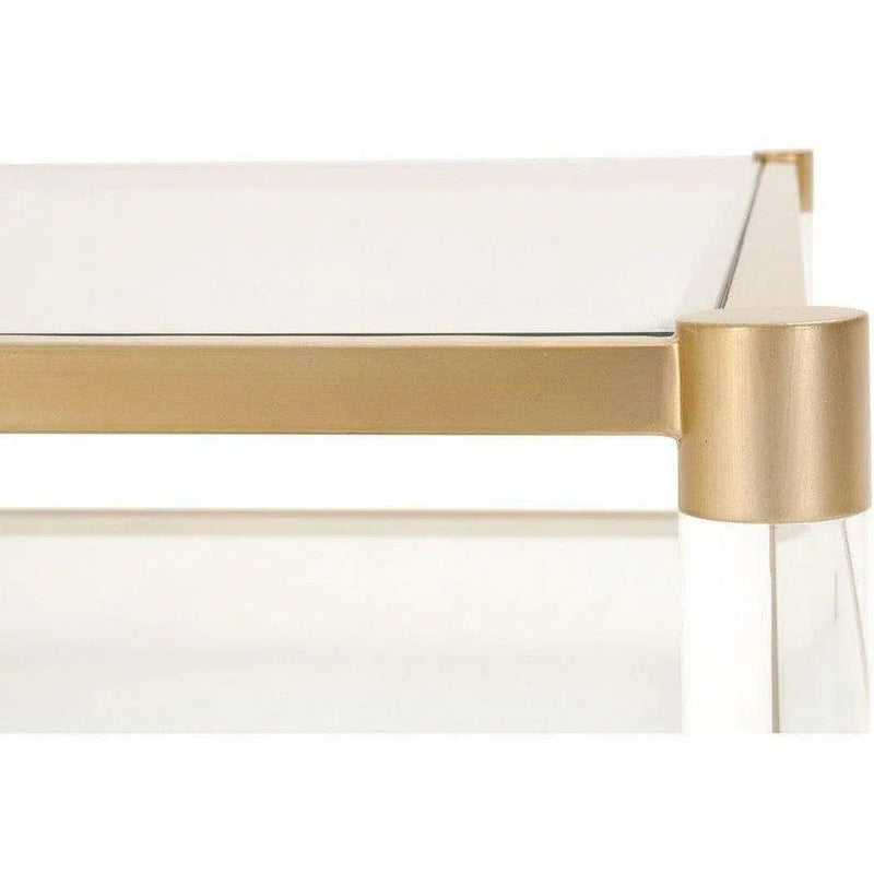 Nouveau Coffee Table With Shelves Brass Lucite Glass Coffee Tables LOOMLAN By Essentials For Living