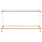 Nouveau Console Table With Shelves Brass Lucite Glass Console Tables LOOMLAN By Essentials For Living