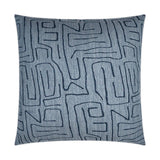 Novato Indigo Abstract Blue Large Throw Pillow With Insert Throw Pillows LOOMLAN By D.V. Kap