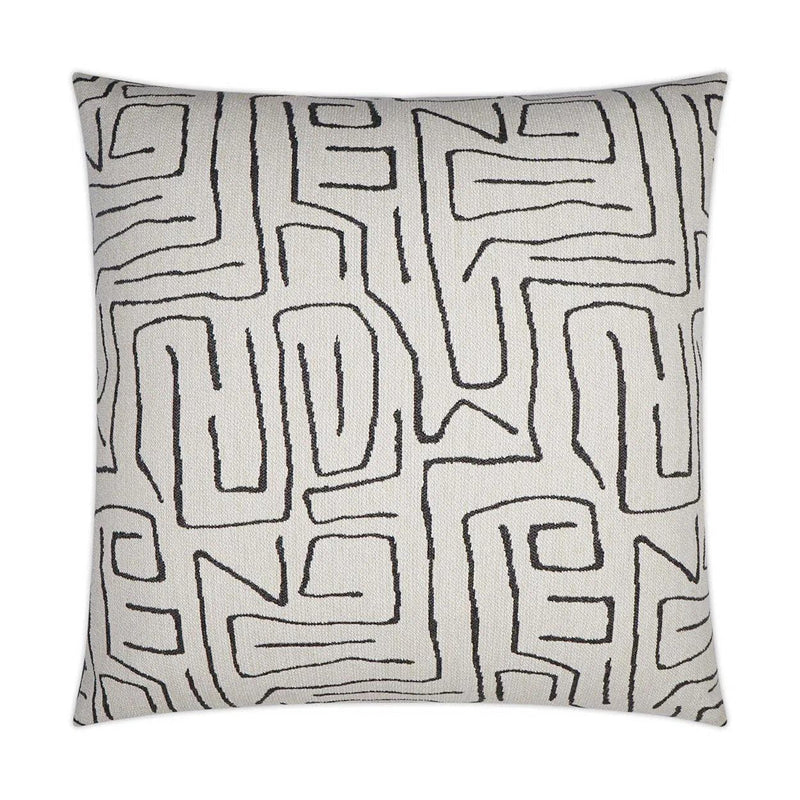 Novato Onyx Abstract White Black Large Throw Pillow With Insert Throw Pillows LOOMLAN By D.V. Kap
