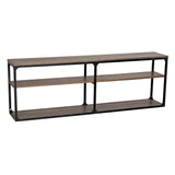 Novie Black Steel and Wood Large Rectangle Console Table Console Tables LOOMLAN By Noir