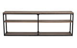 Novie Black Steel and Wood Large Rectangle Console Table Console Tables LOOMLAN By Noir