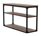 Novie Black Steel and Wood Small Rectangle Console Table Console Tables LOOMLAN By Noir