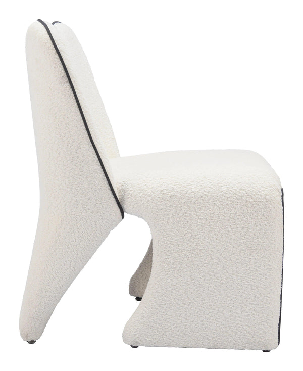 Novo Steel Ivory Armless Accent Chair Accent Chairs LOOMLAN By Zuo Modern