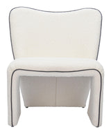 Novo Steel Ivory Armless Accent Chair Accent Chairs LOOMLAN By Zuo Modern