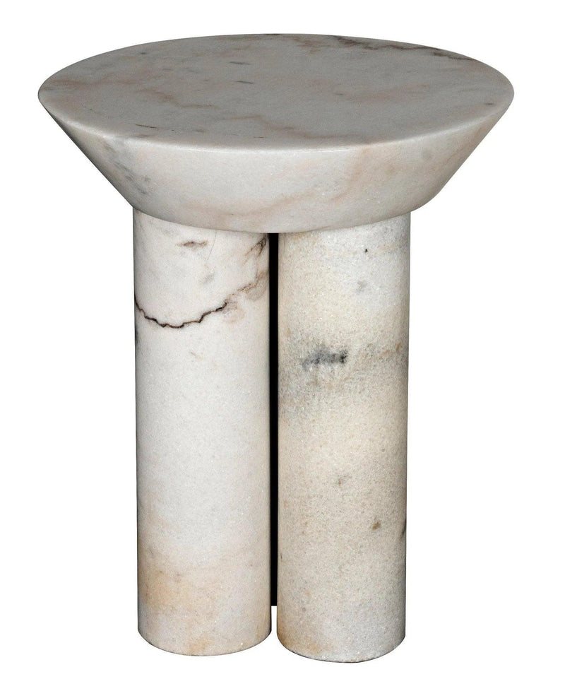 Nox Marble Round Side Table Side Tables LOOMLAN By Noir