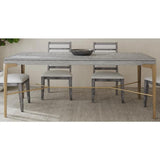 Nylah Steel and Wood Grey Rectangular Dining Table Dining Tables LOOMLAN By Bassett Mirror