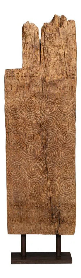 O'kelly Natural Wood and Metal Carved Panel Room Dividers LOOMLAN By Sarreid