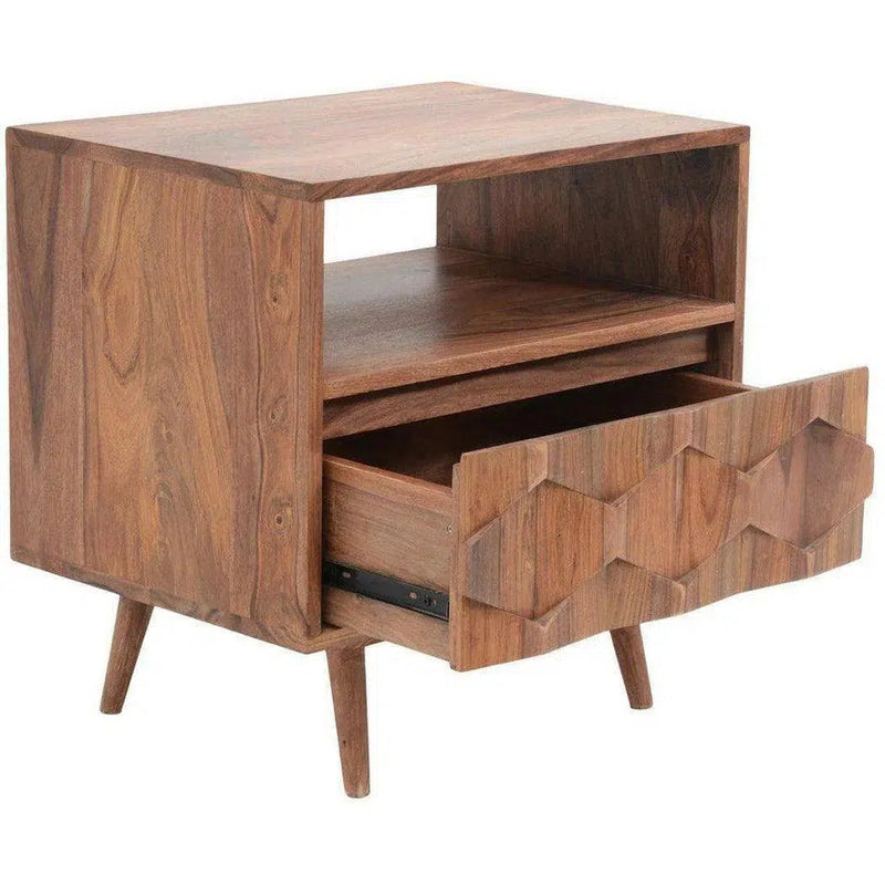 O2 One Drawer Nightstand Mid-Century Modern Nightstands LOOMLAN By Moe's Home