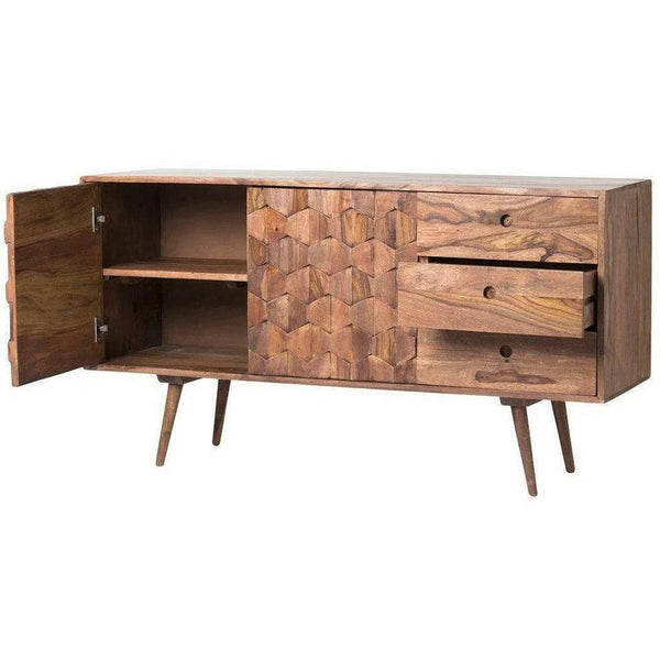 O2 Three Drawer Wood Sideboard for Dining Room Sideboards LOOMLAN By Moe's Home