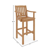 Oasis Teak Outdoor Bar Armchair Outdoor Bar Stools LOOMLAN By HiTeak