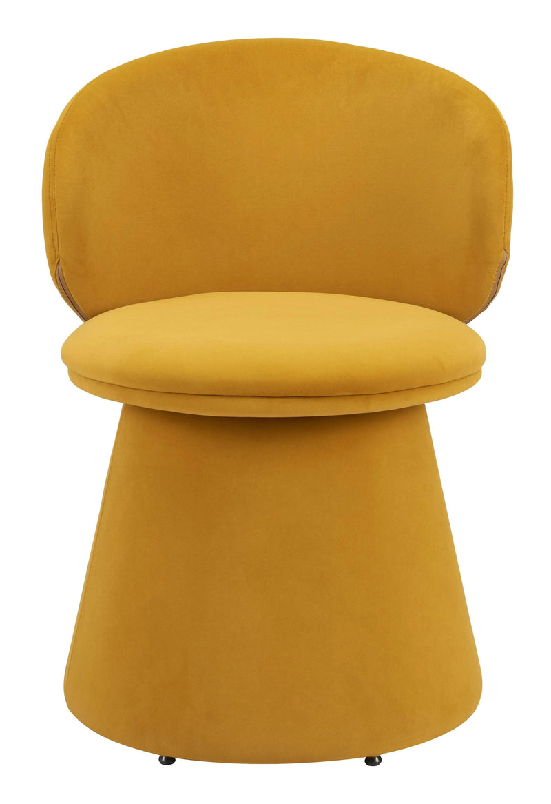 Oblic Orange Swivel Armless Dining Chair Dining Chairs LOOMLAN By Zuo Modern