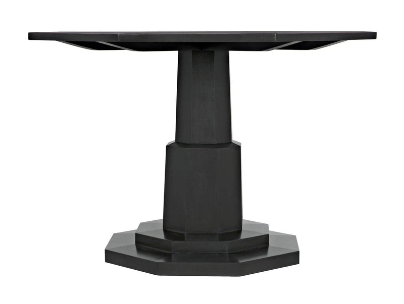 Octagon Wood Black Geometric Dining Table Dining Tables LOOMLAN By Noir