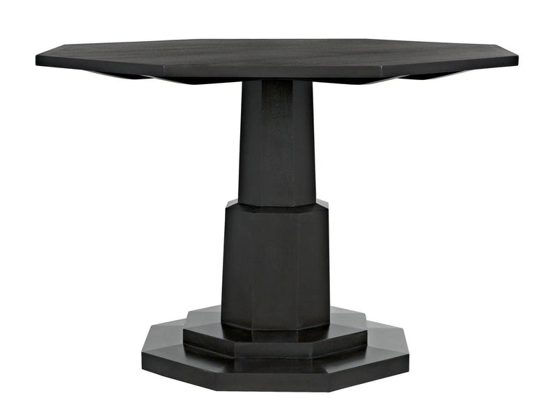 Octagon Wood Black Geometric Dining Table Dining Tables LOOMLAN By Noir